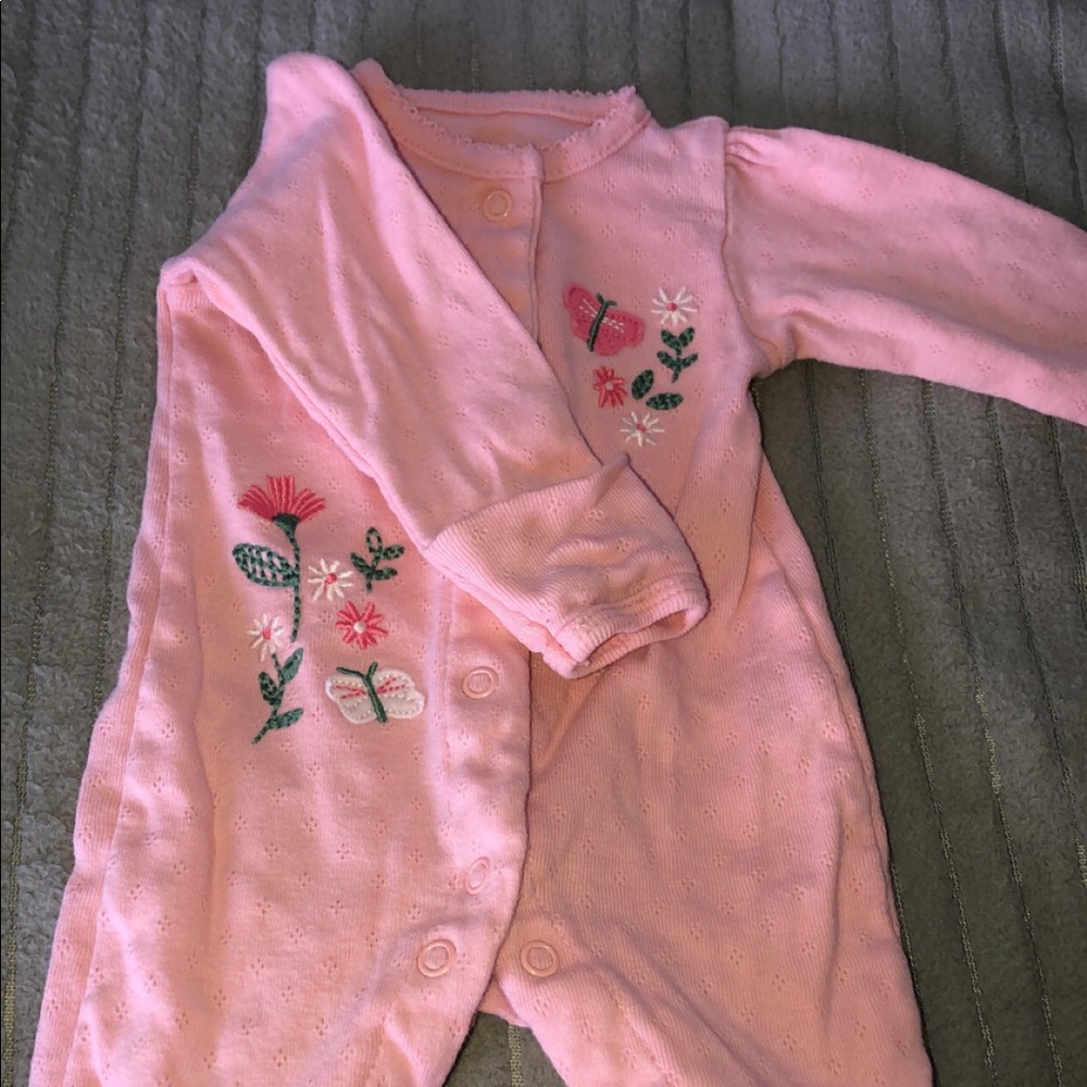 Newborn long sleeve button up onesie